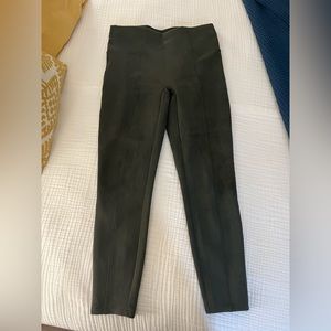 Size XL Spanx faux suede green leggings